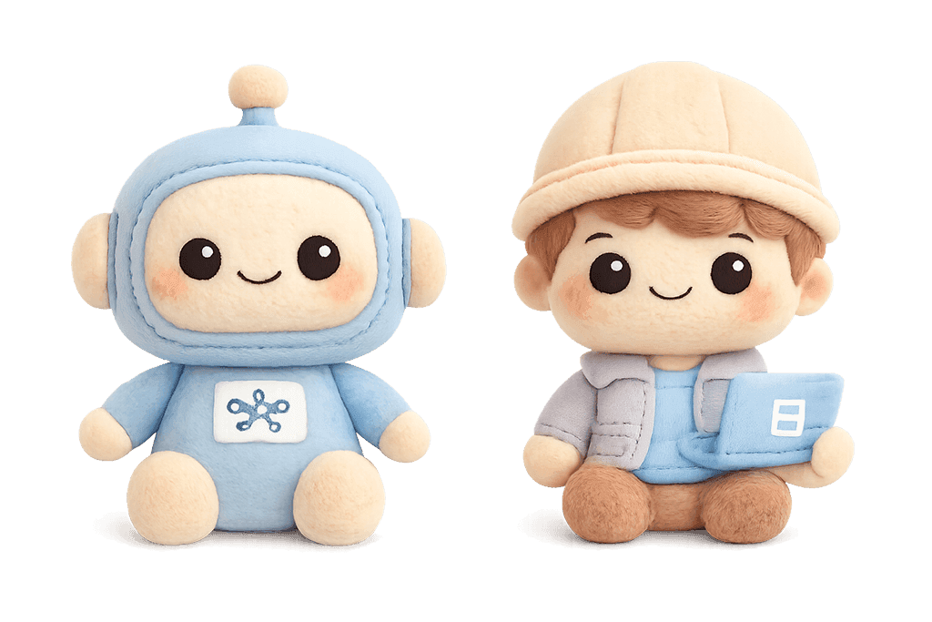 AI Agent and Engineer mascots