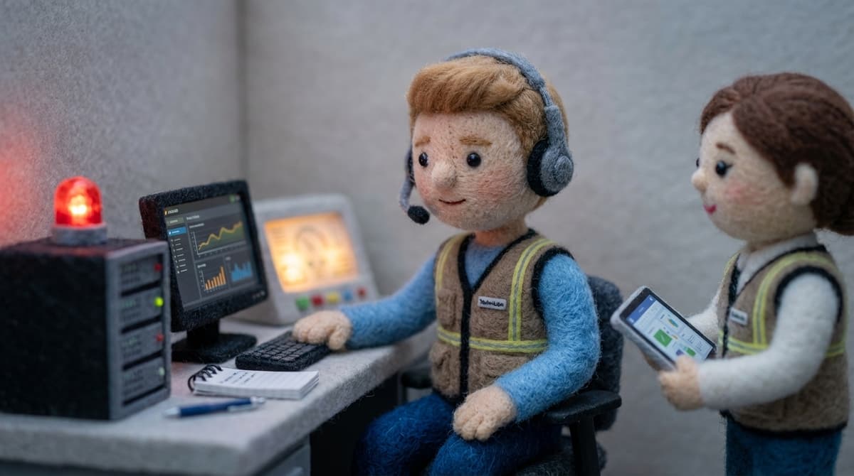 Office workers at computers